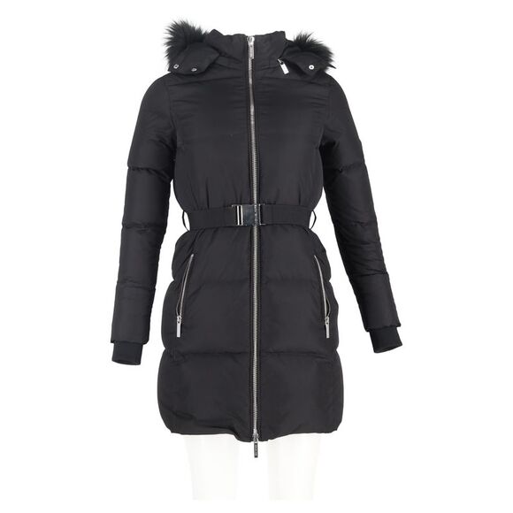 Michael Michael Kors 3/4 Belted Puffer Coat in Black Nylon - Picture 1 of 3